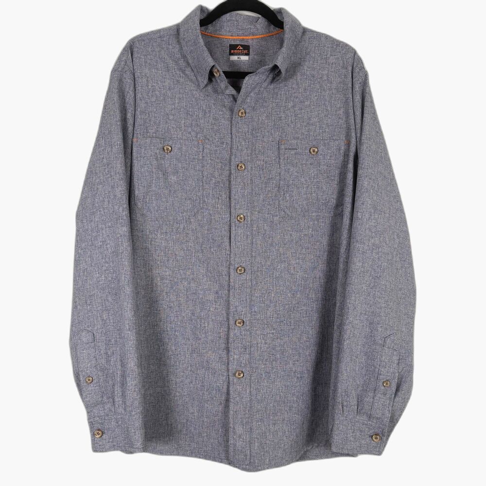 Ridgecut Toughwear Shirt Mens XL Gray Button Up Work Outdoor Utility